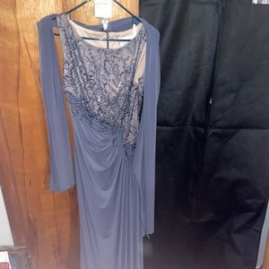 Formal, floor length dress with cover